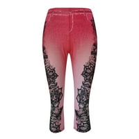 Inleife Capri pantalone za žene čišćenje Ženska modna ploča traper gamaše ljeto capris gamaše joga hlače