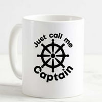 Šalica za kafu me samo nazovite kapetan kormilo kormila upravljača brodom smiješno plovidba jedrila Bijela