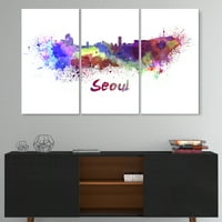 Designart 'Seoul Skyline' Multipanel Cityscape Metal Artwork Print