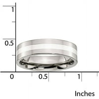 Sterling srebrni otvor od nehrđajućeg čelika, ravni polirani bend, dostupan u više veličina