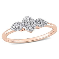 Carat T.W. Diamond Rose-pobjavljeni sterlijski srebrni prsten