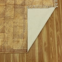 Casavani pamuk smeđi kilim ravnim tkanim tepihom geometrijskim metalama za stapanje spavaće sobe