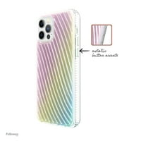 Modna futrola za telefon za iPhone Pro Max, iridescentna sa teksturnim dizajnom