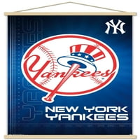 New York Yankees-Logo zidni Poster sa drvenim magnetnim okvirom, 22.375 34