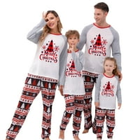 Porodična podudarna pidžama božićna jelka slova Print dugi rukavi i rastezljive Casual pantalone odjeća