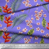 Soimoi pamučna pačja tkanina lišće i Plumeria cvjetna štampana zanatska tkanina po dvorištu