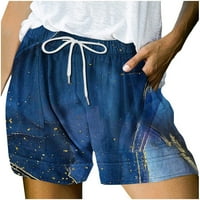 Ženska labava udobna vezica džep kratki ljetni klirens Ležerna opuštena Moda udobna pantalona talas štampana