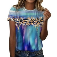 Ženski Vrhovi Ljetni Modni Casual Plus Size Suncokretov Print Kratki Rukavi Majice Slatke Grafičke Majice Dressy Bluze