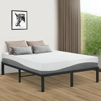 GrandRest Modern Steel Bed, Tamno Siva, Queen