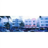 Panoramske slike Promet na putu ispred hotela Ocean Drive Miami Florida USA Poster Print od panoramskih